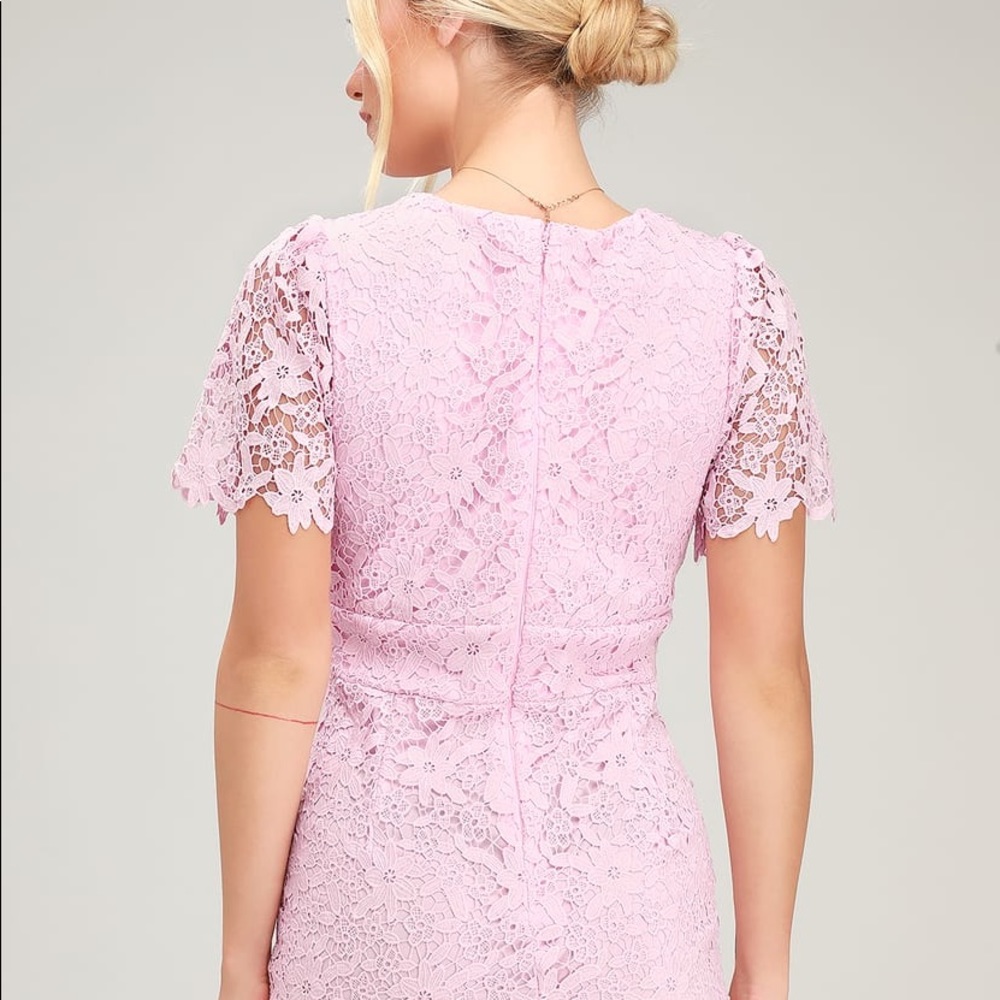 LuLus Blush Pink Lace Dress - Picture 2 of 8